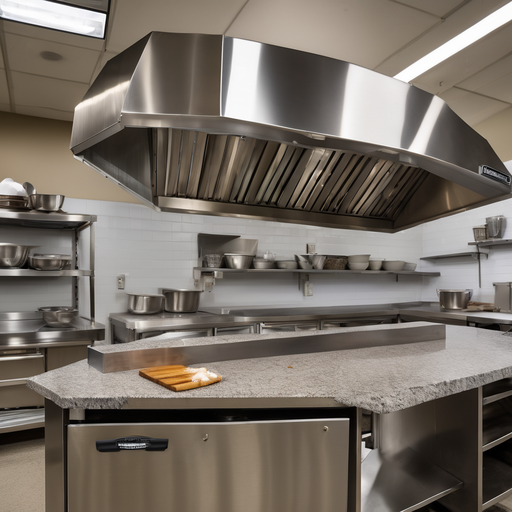 Commercial kitchen countertop installation